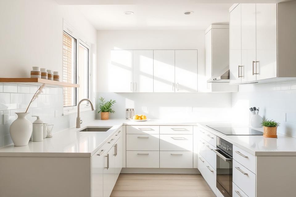 A bright, spotlessly clean modern kitchen